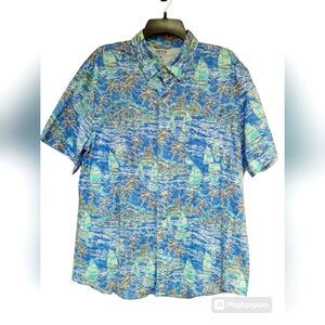 EUC IZOD Mens Short Sleeves Casual Button Down Size XL